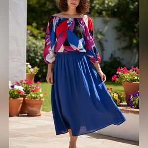 Nine West Colorful Puff Blouse